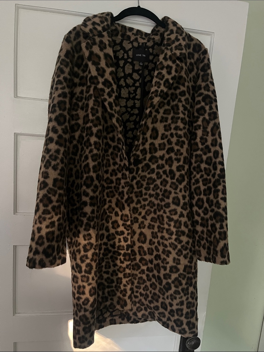 Love Tree Leopard Print Faux Fur Jacket - Brown & Black